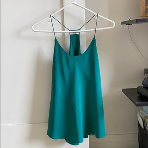 Grana 100% Silk Racerback Camisole In Jade